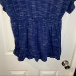 Faded Glory  Navy Print V Neck Short Sleeve Aline Top 1X Photo 5