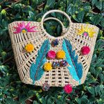 Roller Rabbit  Multicolor Boho Straw Bag Medium Size Photo 0