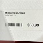 Risen NEW High Rise Straight Jeans Size 27 Distressed Rust Color Womens Red Photo 6