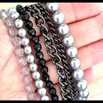 Premier Designs multi strand beaded silver black bead necklace Photo 4