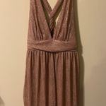 Lulus Metallic stripe twist back cocktail dress size large Photo 2