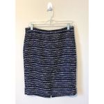 J.Crew  Tweed Knee Length Pencil Skirt Blue Black Size 4 Photo 6