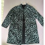 A New Day  Women's M‎ Gray Leopard Print Faux Fur Long Coat Photo 3