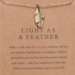 Light as a Feather Pendant Charm Necklace NWT Gold Photo 1