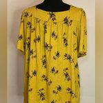 Lucky Brand - Women Square Neck Floral Top Mustard Yellow Size XL Photo 3