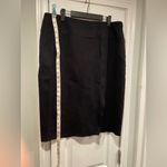 Worthington  Size XLT Black Pull On Stretch Elastic Waist Front Slit Pencil Skirt Photo 3