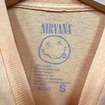 Nirvana Spell-Out Nevermind Smiley Face Grunge Tee S Photo 3
