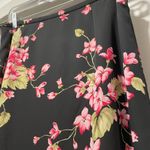 Liz Claiborne VTG 90s Y2K First Issue  Black Pink Floral Mid-Length Career Skirt Photo 6