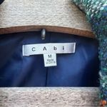 CAbi rough tweed woven plaid double breasted button front vest blue green red Photo 2