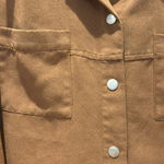 EXPRESS Vtg Blouse Faux Suede Brown Top Size Large Photo 2