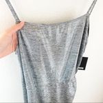 Reformation  Dress Flare Ruched Stretchy Asymmetrical Mini Party Silver L NWT Photo 4