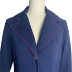 JACK Vintage 70s  Winter Blazer Jacker M Blue Pockets Textured Double Knit Photo 1