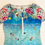 Johnny Was NEW  Wave Surf Neoprene Half Zip One Piece Wetsuit Fish Small S Photo 1