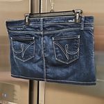 💕KITSON💕 Y2K Play Me Denim Mini Skirt ~ Dark Blue Wash 30 Size undefined Photo 1