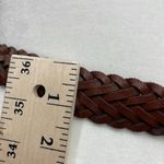 Source Unknown Leather Belt Chestnut brown, plaited leather, 1" wide Photo 5