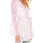 Lovers + Friends Revolve  Dress S NWT Lipstick Dot Mini Wrap Polka Dot Pink Party Photo 4