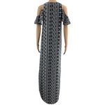 Bar III SMALL Black Cold Shoulder Southwestern Sheath Long Maxi Dress Photo 3