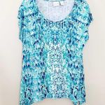 Chico's Chico’ Blue Mixed Print Top Photo 0