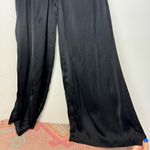ZARA NWT Black Satin Wide Leg Jumpsuit Sz Medium Gold Chain Belt Photo 8