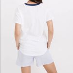 Madewell Whisper Cotton Rib-Crewneck Ringer White/Navy Tee Photo 1