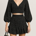 C/MEO COLLECTIVE  x Revolve Even Love Balloon Sleeve Top Ruffle Skirt Set‎ Sz S Photo 0