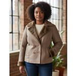 Zendra Petite Brown Suede Coat XL Lightweight Double Photo 13