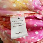 NEW Tiare Hawaii Orange Pink Tie Dye Polka Dot Print Mini Tiered Lace Up Dress Photo 2