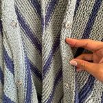 Free People  Circle Back Cardigan Blue XS Striped Draped Knit Sweater Photo 4