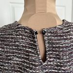 Banana Republic  Women's Tweed Round Neck Sleeveless Tank Top Burgundy Multi Sz S Photo 3