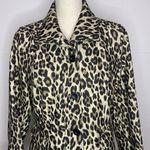 Chico's  Womens Size 0 Small Long Sleeve Black Brown Animal Print Blazer Jacket Photo 2