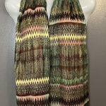 Tolani  Scarf Womens One Size Multicolor Chevron Fringe Boho Viscose Wrap Photo 0