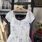 Hollister  Sofia White Floral Drop Waist Bubble Skirt Mini Dress Women M New NWT Photo 4