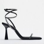 ZARA Heeled sandals with Rhinestone Straps NWOT Photo 2
