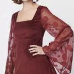 Unique Vintage x Smak Parlour Burgundy Bell Sleeve Corduroy Mini Dress- Size XS Photo 1