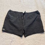 Lacoste Gray and Black Striped Swim Shorts Photo 0