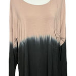 Venus Pink and Black Dip Die Ombré Long Sleeve Top Draped Back M Photo 0