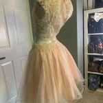 May Queen Couture Two Pieces Short Prom Dress With Precious Beads. Pink Size 8 Photo 11