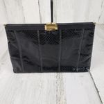 Palizzio Shiny Black Gold Chain Snakeskin Textured Shoulder Bag Women's Purse Photo 8