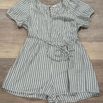 American Eagle V-Neck Romper Gray / Green and White XL Photo 0