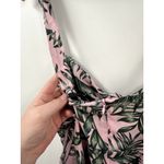 Lulus La Paz Pink and Green Leaf Print Tie-Front Midi Dress Size Medium Wedding Guest Photo 7