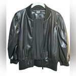 DKNY  Faux Leather 3/4 Sleeve Bomber Jacket size S 18” p2p Black $150 Retail NWOT Photo 9