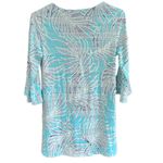 NWT Clara Sun Woo Palm Frond Bell Sleeve Top Size XS Blue Photo 7