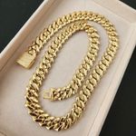 Gold Chunky Iced Out Miami / Cuban Link Chain Necklace Photo 4
