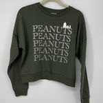 PEANUTS SNOOPY FLEECE FEEL LINING GREEN WITH WHITE GRAPHIC LONG SLEEVE MEDIUM Photo 2