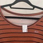 Maurice's long sleeve loose brown & black striped scoopneck women’s shirt L Photo 2