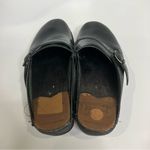 Troentorp Donatello black wood & leather clog mules womens size 39 Swedish clogs Photo 5