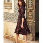 Peruvian Connection  Midi Fall Floral Midi Dress Pockets Size XS Thanksgiving Photo 1