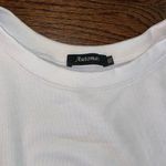 AUTOMET Womens Oversized Sweatshirts Casual Crew Neck Pullover Long Sleeve Slit White Size XL Photo 3