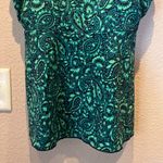 New Lands’ End Women’s Tankini Top Paisley Green Navy Blue Small DDD NWT Photo 3