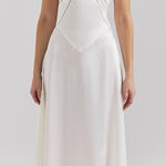 House Of CB House‎ of CB M A-C 'Anabella' Ivory Satin Lace Up Maxi Dress NWOT Photo 0